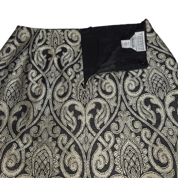 Talbots Collection Womens Size 4 Black Gold Brocade Skirt Baroque‎ Quiet Luxury - Picture 10 of 13